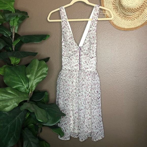 Fire Los Angeles White & Purple Floral Dress - Picture 1 of 12